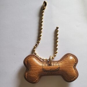 MCM Cognac Dog Bone Charm